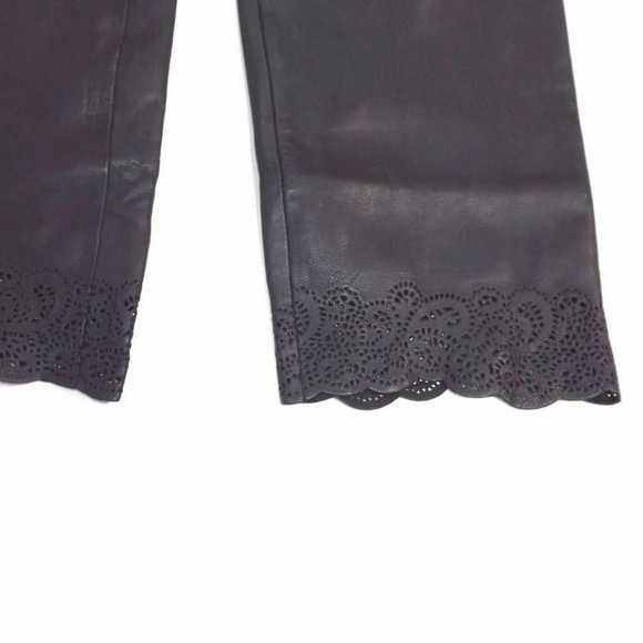 Saks Fifth Avenue HOT soft Black LEATHER Pants 6 - Picture 2 of 8